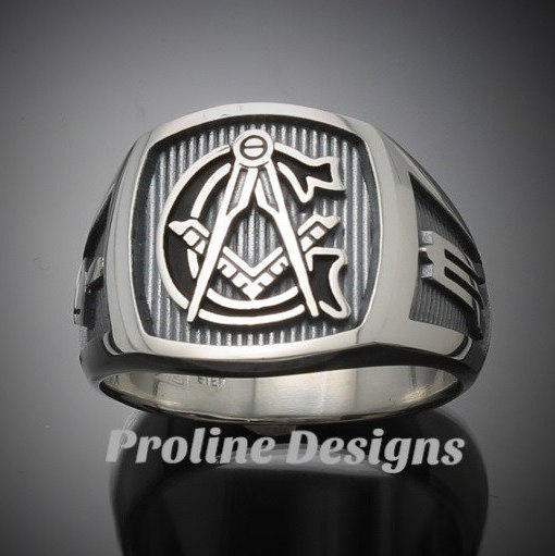 Masonic Ring in Sterling Silver with Black G~ Style 003OB1 - ProLine ...