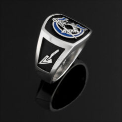 Masonic Ring in Sterling Silver with Blue G ~ Style 003BB
