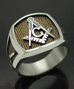 Masonic Ring in Sterling Silver with Bronze Finish ~ Style 006BR