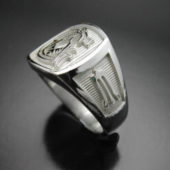Masonic Ring in Sterling Silver with Polished Finish ~ Style 003