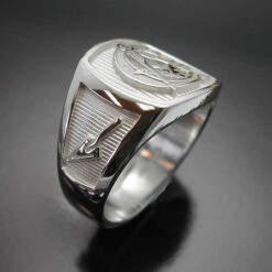Masonic Ring in Sterling Silver with Polished Finish ~ Style 003
