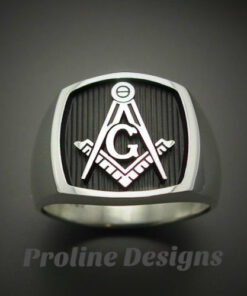 Masonic Ring in Sterling Silver with Solid Sides ~ Style 006BSS