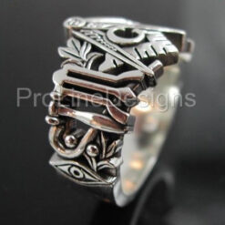 Master Mason Ring ~ Unique Design in Sterling Silver ~ Style 002