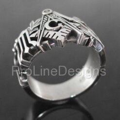 Master Mason Ring ~ Unique Design in Sterling Silver ~ Style 002