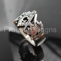 Master Mason Ring ~ Unique Design in Sterling Silver ~ Style 002