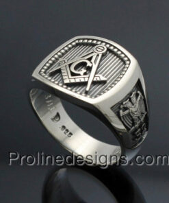 Masonic Scottish Rite Ring in Sterling Silver ~ Style 034