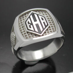 Men's monogrammed golf style ring.