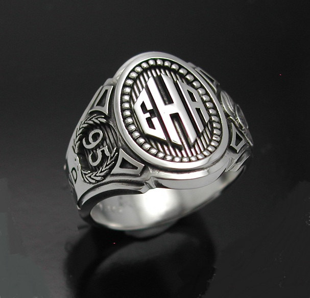 Mens Chunky Monogrammed Signet Ring | Posh Totty Designs