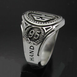 Monogram Cigar Band Mens Ring in Sterling Silver ~ Style 015