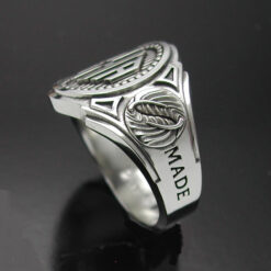 Monogram Cigar Band Mens Ring in Sterling Silver ~ Style 015