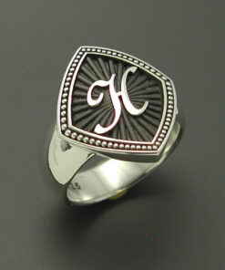 Monogrammed Ladies Sterling Silver Ring