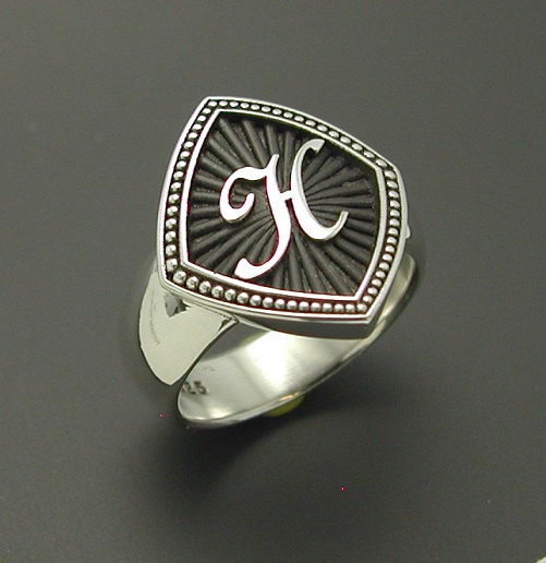 Monogram Sterling Silver Rings, Monogram Jewelry