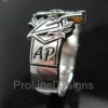 Monogrammed Masonic Ring in Sterling Silver ~ Style 002M