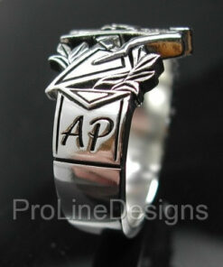 Monogrammed Masonic Ring in Sterling Silver ~ Style 002M