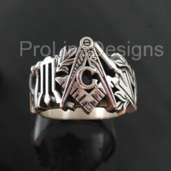 Monogrammed Masonic Ring in Sterling Silver ~ Style 002M