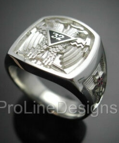 Scottish Rite 32nd Degree Double Eagle Ring in Sterling Silver ~ Style 005