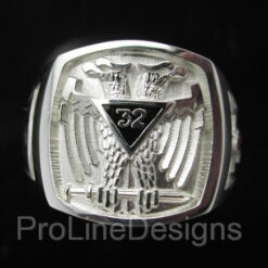 Scottish Rite 32nd Degree Double Eagle Ring in Sterling Silver ~ Style 005