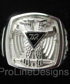 Scottish Rite 32nd Degree Double Eagle Ring in Sterling Silver ~ Style 005
