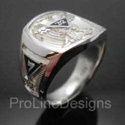 Scottish Rite 32nd Degree Double Eagle Ring in Sterling Silver ~ Style 005