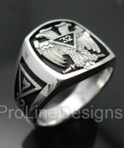 Scottish Rite 32nd Degree Double Eagle Ring in Sterling Silver ~ Style 005B