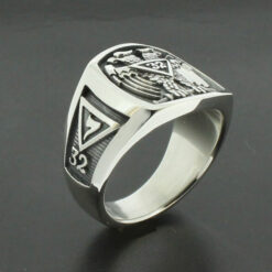 Scottish Rite 32nd Degree Double Eagle Ring in Sterling Silver with Oxidized Finish ~ Style 005O