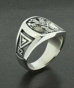 Scottish Rite 32nd Degree Double Eagle Ring in Sterling Silver with Oxidized Finish ~ Style 005O