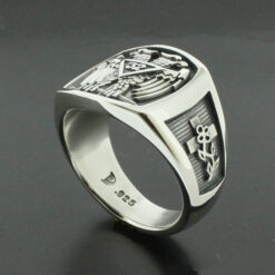 Scottish Rite 32nd Degree Double Eagle Ring in Sterling Silver with Oxidized Finish ~ Style 005O