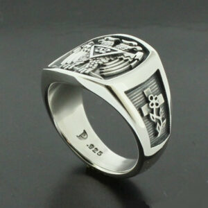 Scottish Rite 32nd Degree Double Eagle Ring in Sterling Silver with ...