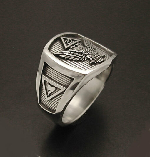 Scottish Rite 32nd Degree Double Eagle Ring with Wings Up in Sterling ...