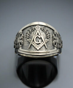 Scottish Rite Ring, Masonic ring for Men in Sterling Silver ~ Cigar Band Style 029