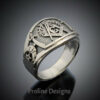 Shriner Scimitar Ring in Sterling Silver ~ Cigar Band Style 036