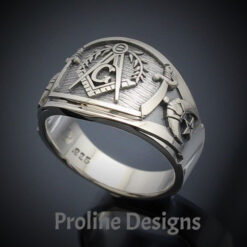 Shriner Scimitar Ring in Sterling Silver ~ Cigar Band Style 036