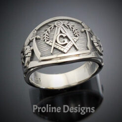 Shriner Scimitar Ring in Sterling Silver ~ Cigar Band Style 036