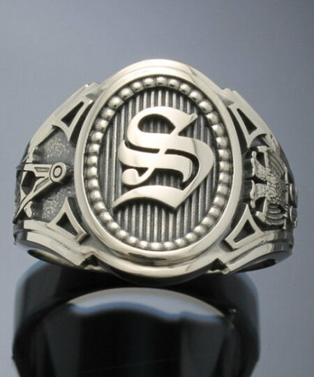Masonic Ring in Sterling Silver with Solid Sides ~ Style 006BSS ...
