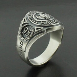 Tobacco Leaves Imported Habana Mens Ring in Sterling Silver ~ Cigar Band Style 050