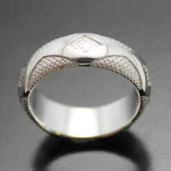 Wedding Band ~ "Diamondback" in Palladium Silver with Polished Finish