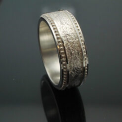 Wedding Band ~ "The Cuban" in Palladium Silver with Polished Finish