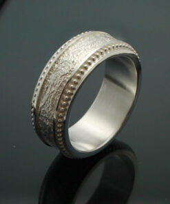 Wedding Band ~ "The Cuban" in Palladium Silver with Polished Finish
