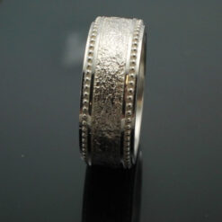 Wedding Band ~ "The Cuban" in Palladium Silver with Polished Finish