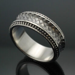 Wedding Band ~ "The Path" in Palladium Silver with Antique Finish