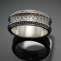 Wedding Band ~ "The Path" in Palladium Silver with Antique Finish