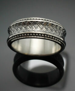 Wedding Band ~ "The Path" in Palladium Silver with Antique Finish