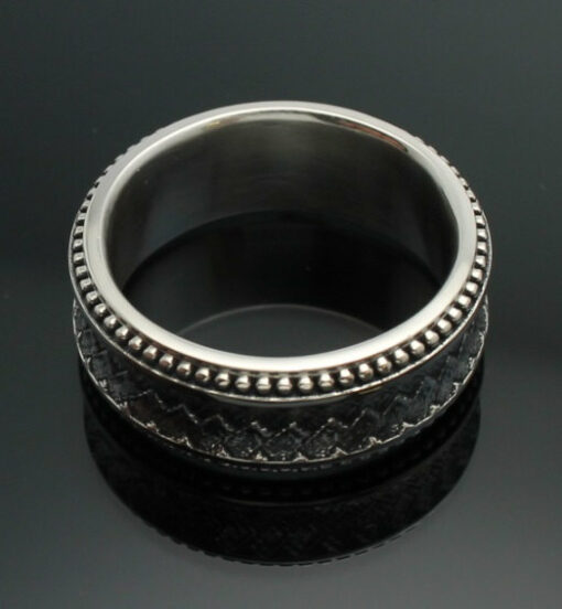 Wedding Band ~ "The Path" in Palladium Silver with Antique Finish