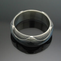 Wedding Band ~ "The Wave" in Palladium Silver with Antique Finish