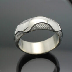 Wedding Band ~ "The Wave" in Palladium Silver with Antique Finish