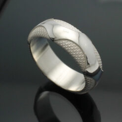 Wedding Band ~ "The Wave" in Palladium Silver with Polished Finish