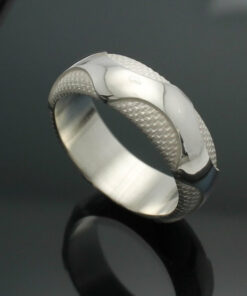 Wedding Band ~ "The Wave" in Palladium Silver with Polished Finish