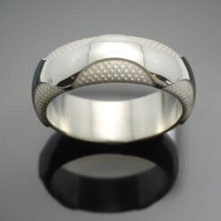 Wedding Band ~ "The Wave" in Palladium Silver with Polished Finish