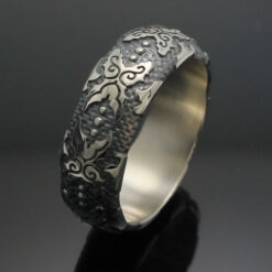 Wedding Band ~ "The Western" in Palladium Silver with Antique Finish