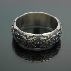 Wedding Band ~ "The Western" in Palladium Silver with Antique Finish